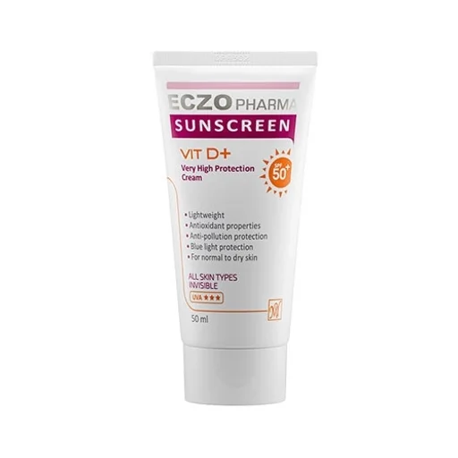 کرم ضد آفتاب با SPF50+ بی رنگ مناسب انواع پوست حجم 50 میل اگزو مای فارما